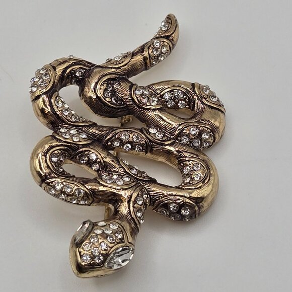 Reptile Lizzard 2PC Brooch Set Gold Silver Tone Amphibian Reptile Figural Pins - Picture 4 of 14